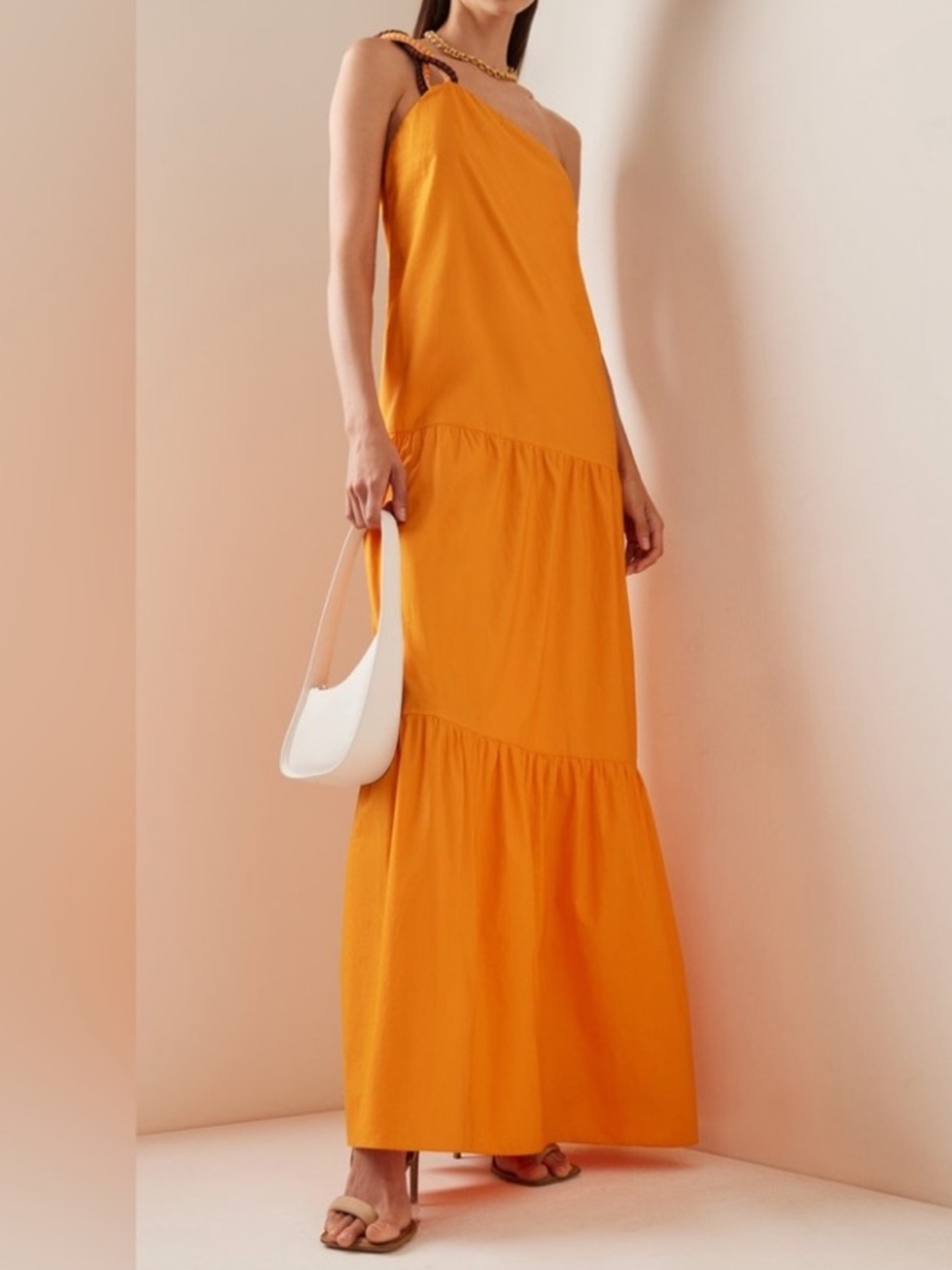 NWOT Johanna Ortiz Orange Volcanic Dreams Cotton Maxi Dress, Size 2‎